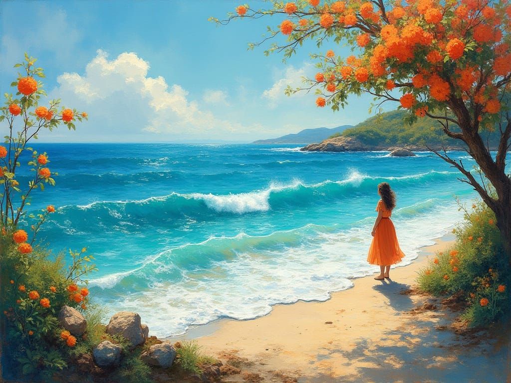 Impressionist Summer Serenity by the Ocean