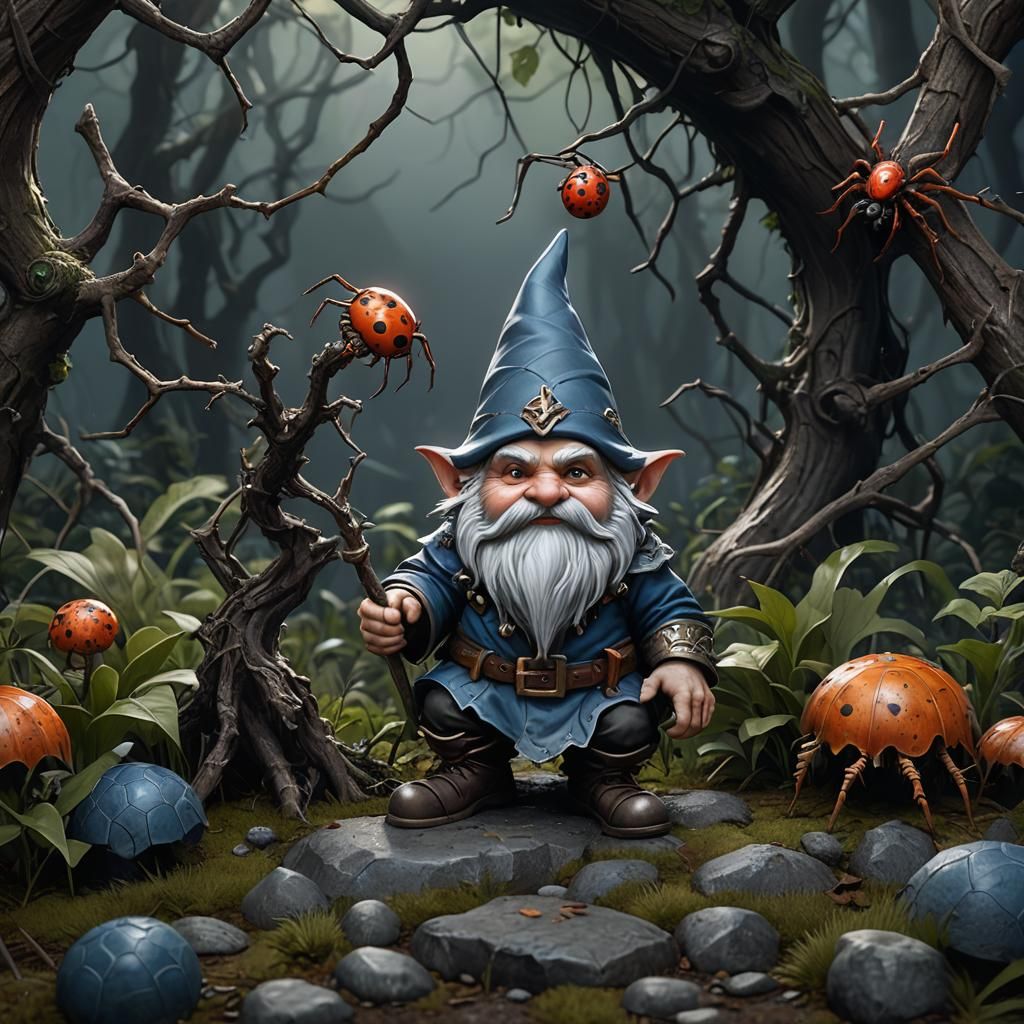 Gnome Spider Hybrid in Detailed Fantasy Art