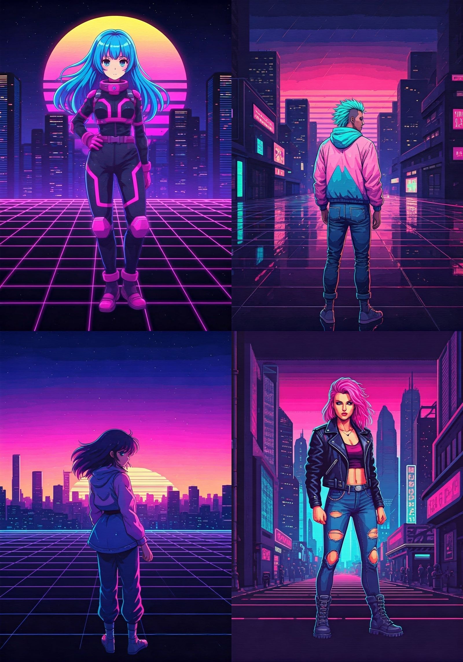 80s Synth Anime Pixel Art