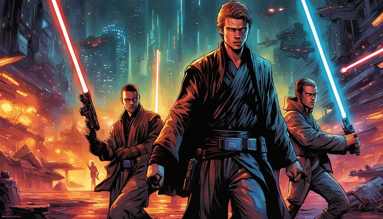 Cyberpunk Star Wars Cityscape at Night