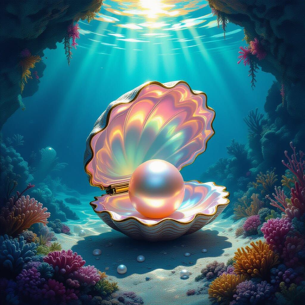 Pearl Diver Discovers Giant Shimmering Pearl in Fairytale Oc...
