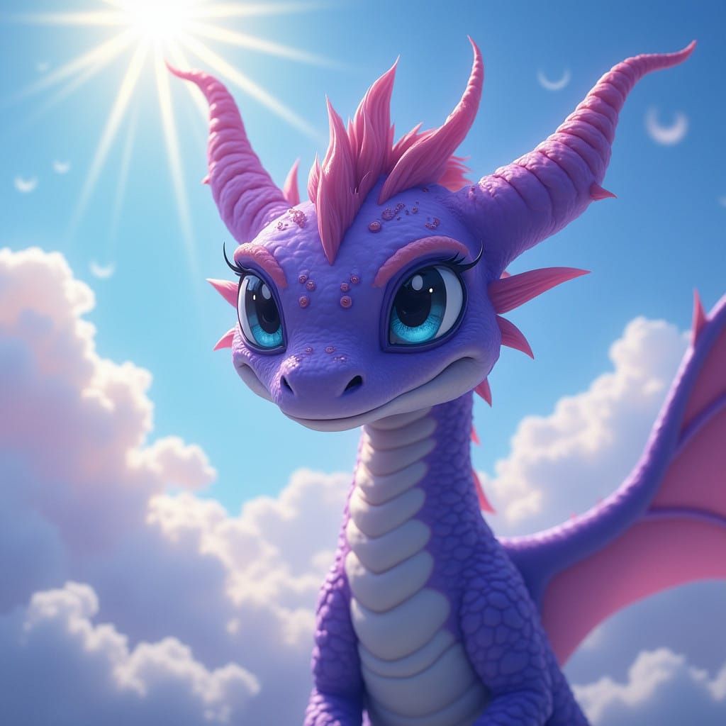 Regal Purple Dragon in Ethereal Serenity