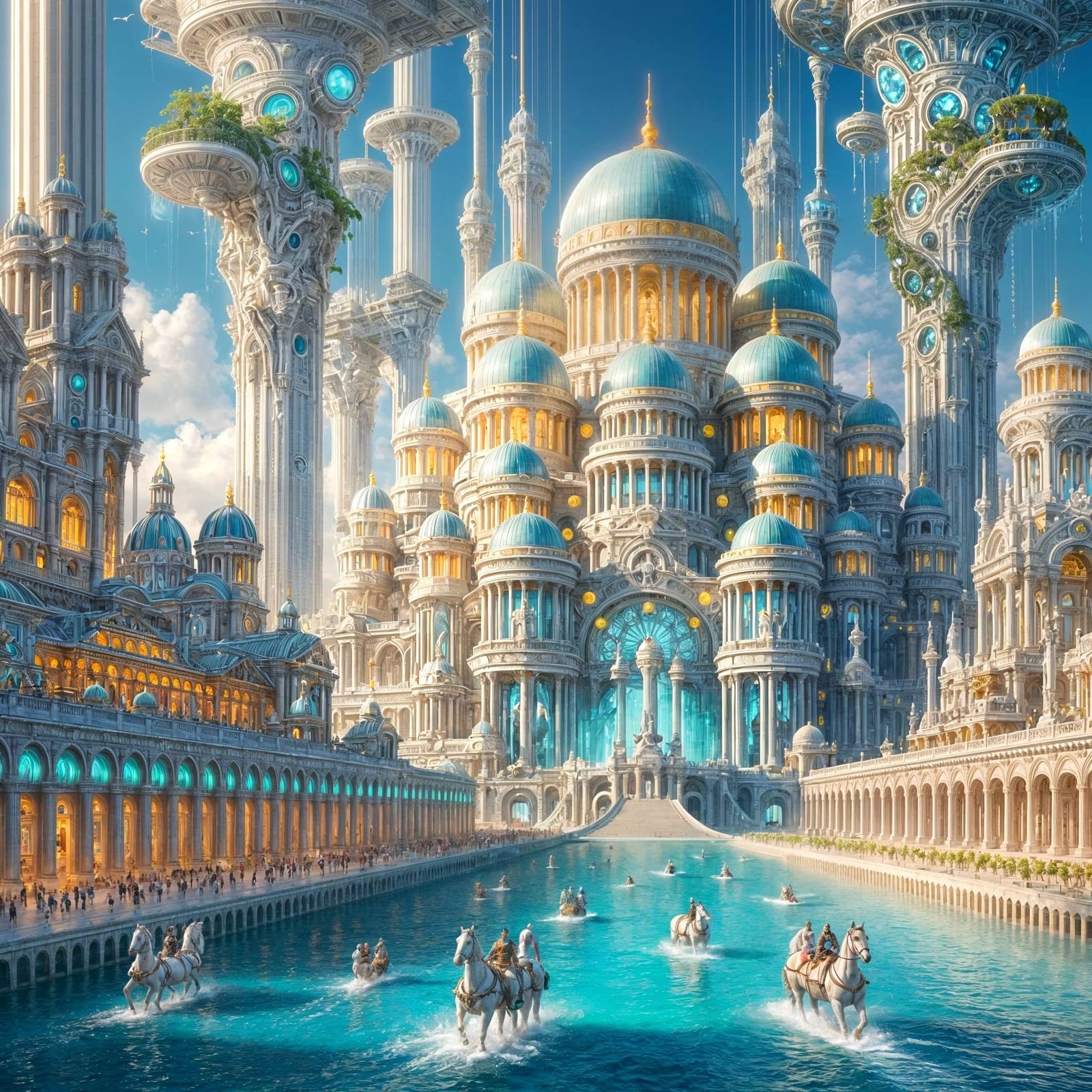 Futuristic Greek City by the Sea