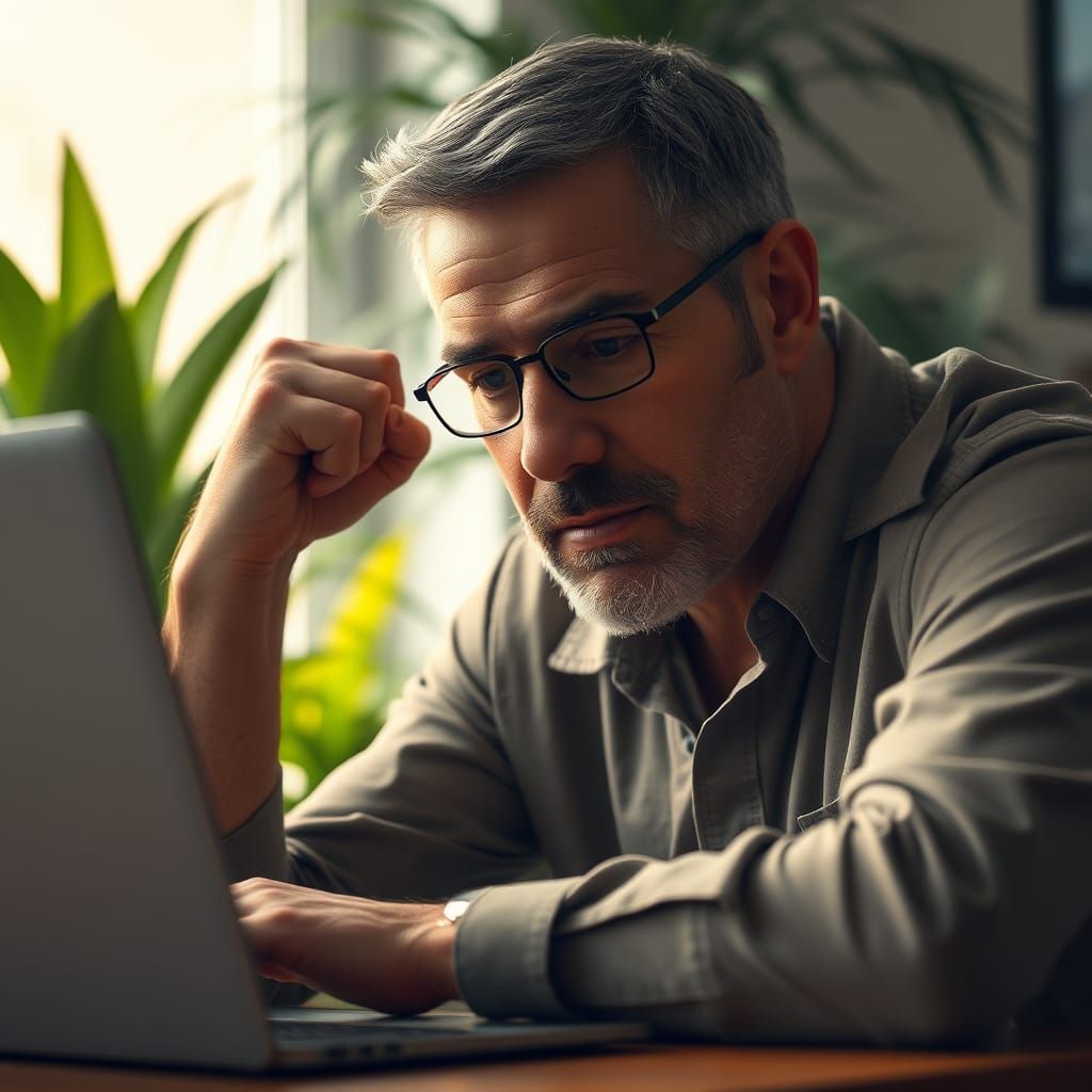 Mediterranean Man Studying, Inspired by Fantasy Concept Art