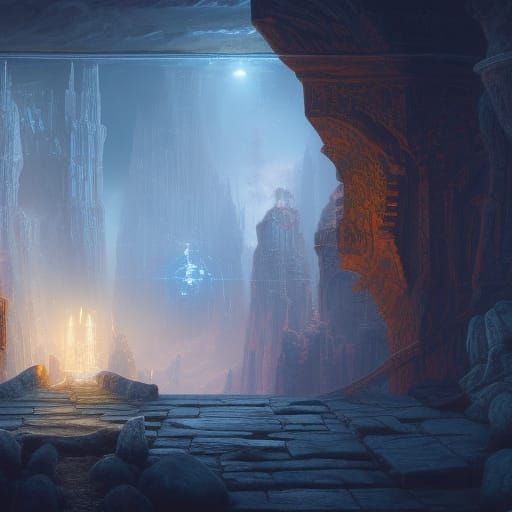 Detailed Crystal Ball Fantasy Concept Art