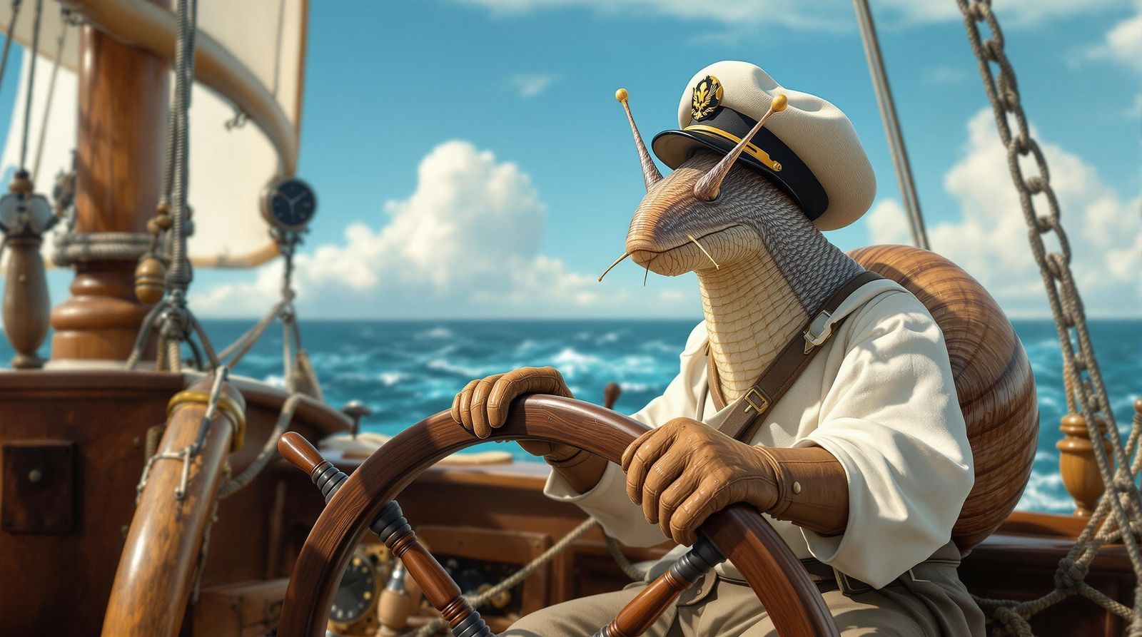 Snail Sailor in Sunny Harbor