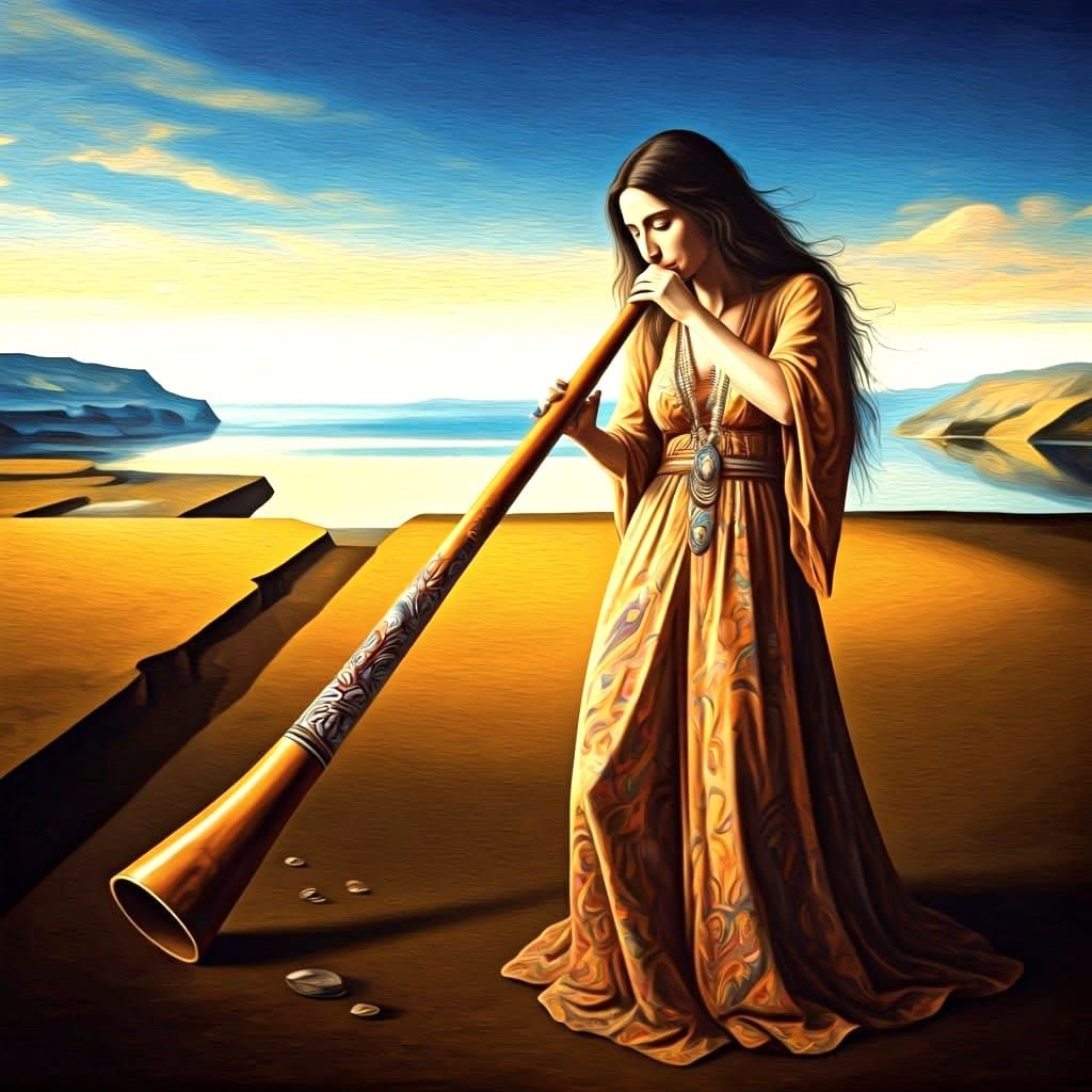 Surreal Didgeridoo Doodles in Oil on Canvas