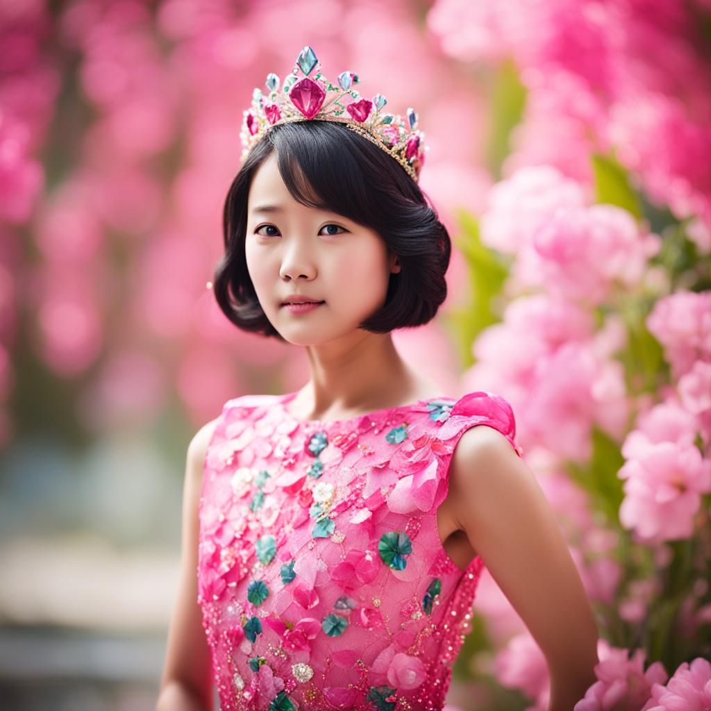 Korean Princess in Pink with Diamond Tiara
