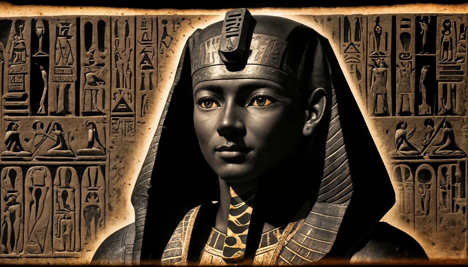 Ancient Egyptian King in Moody, High-Contrast Monochromatic ...