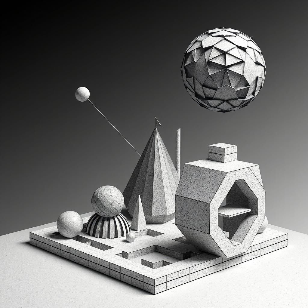 Geometric Vortex: Exploring Dimensions in Intricate Escher-I...