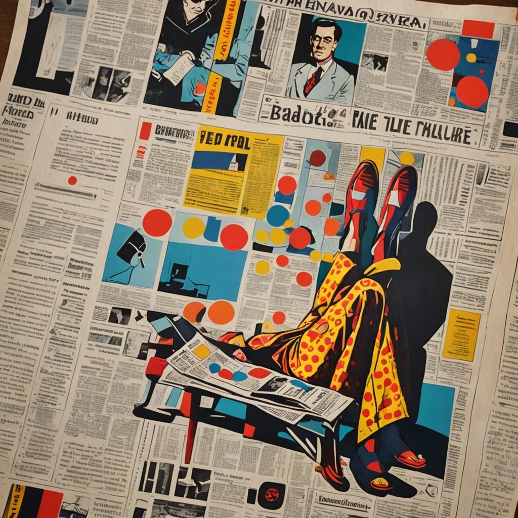 Starving Adventurer in Pop Art Style Newspaper