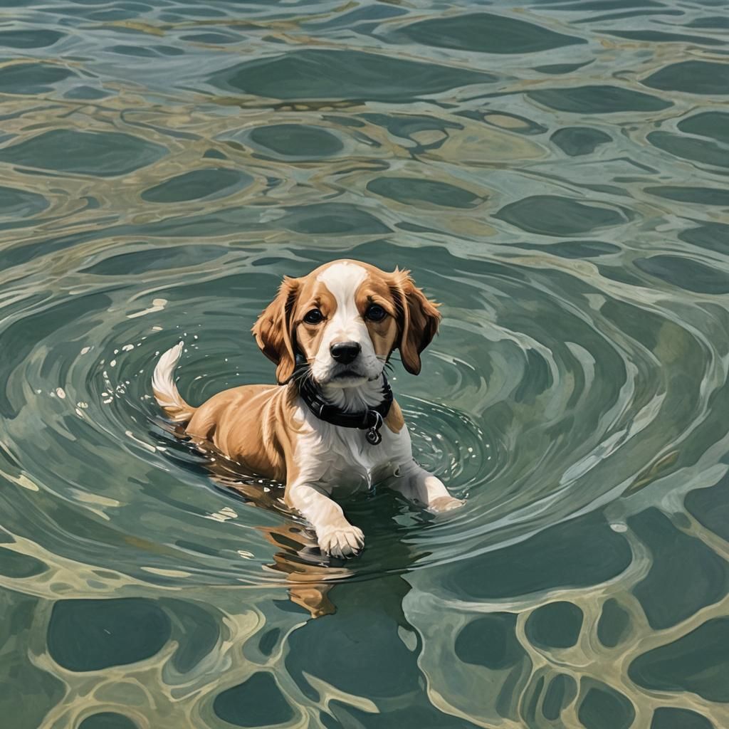 📕🐶🤿 Oceanic Puppy Swims Frida Kahlo, Sandro Botticelli, Georgia O'Keeffe