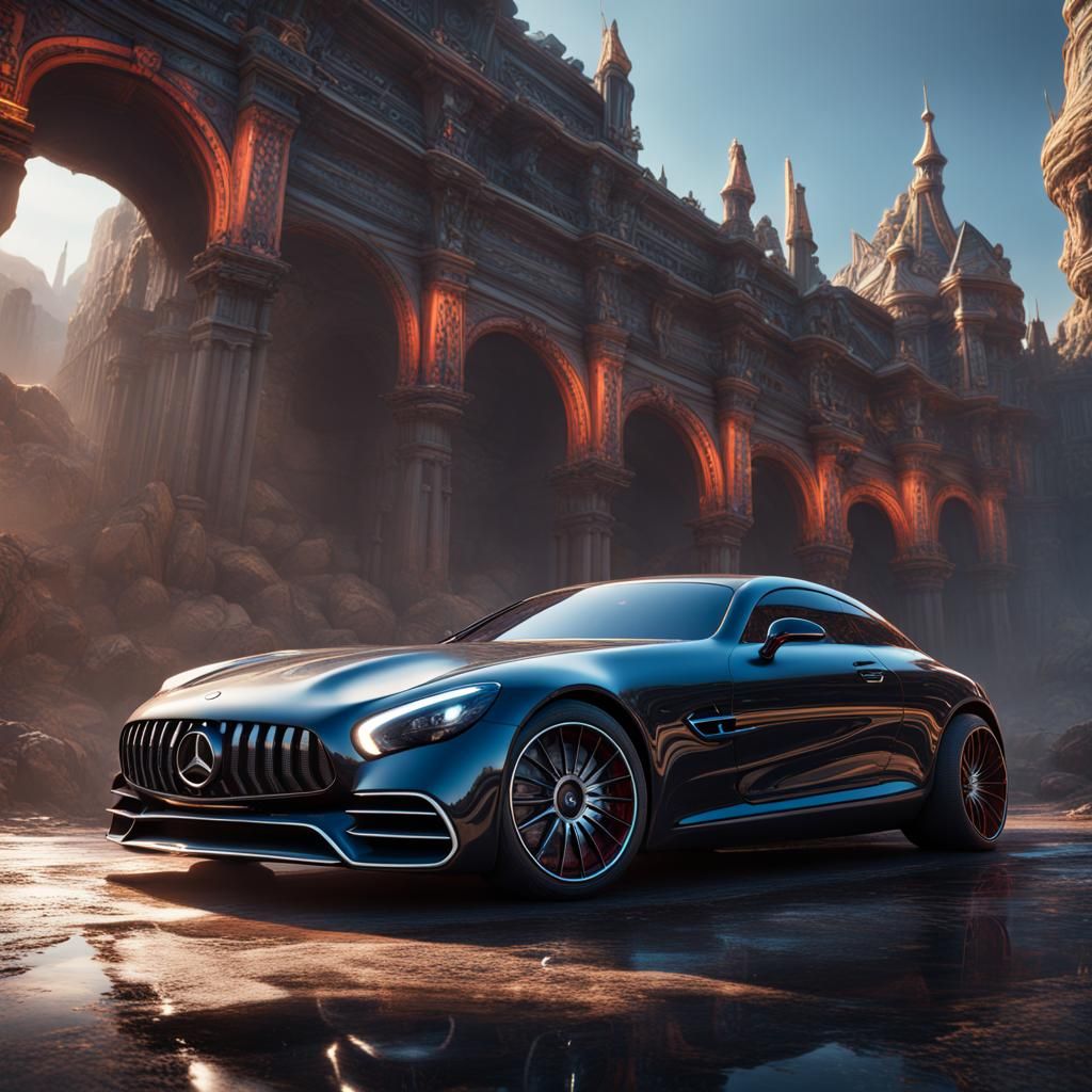 Detailed Matte Painting of a Super Mercedes