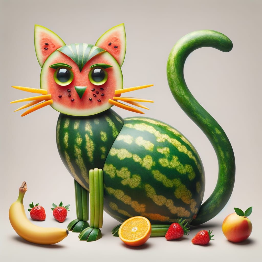 Fruit Cat: An Imaginative Food Art Creation