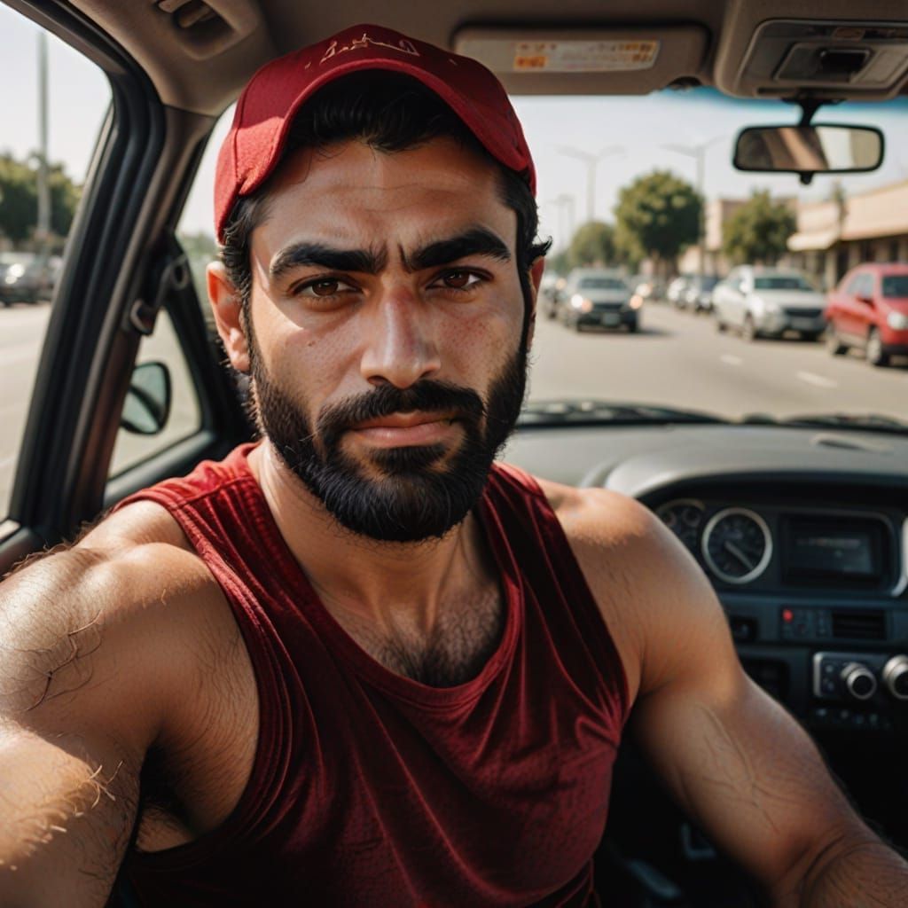 Sensual Arab Man Reveals His Hairy Chest in a Close-Up
