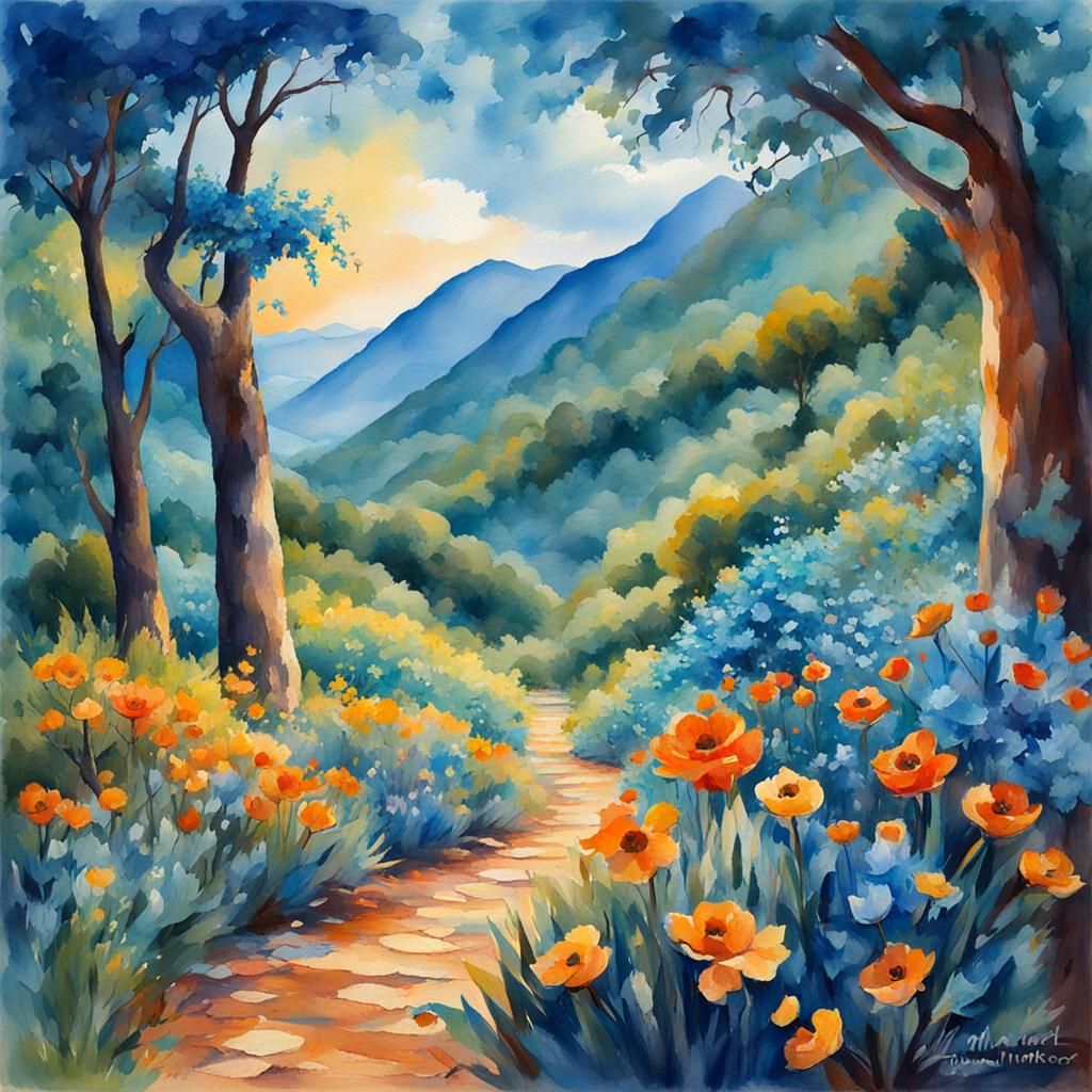 Enchanted Fairy Valley in Gouache Style