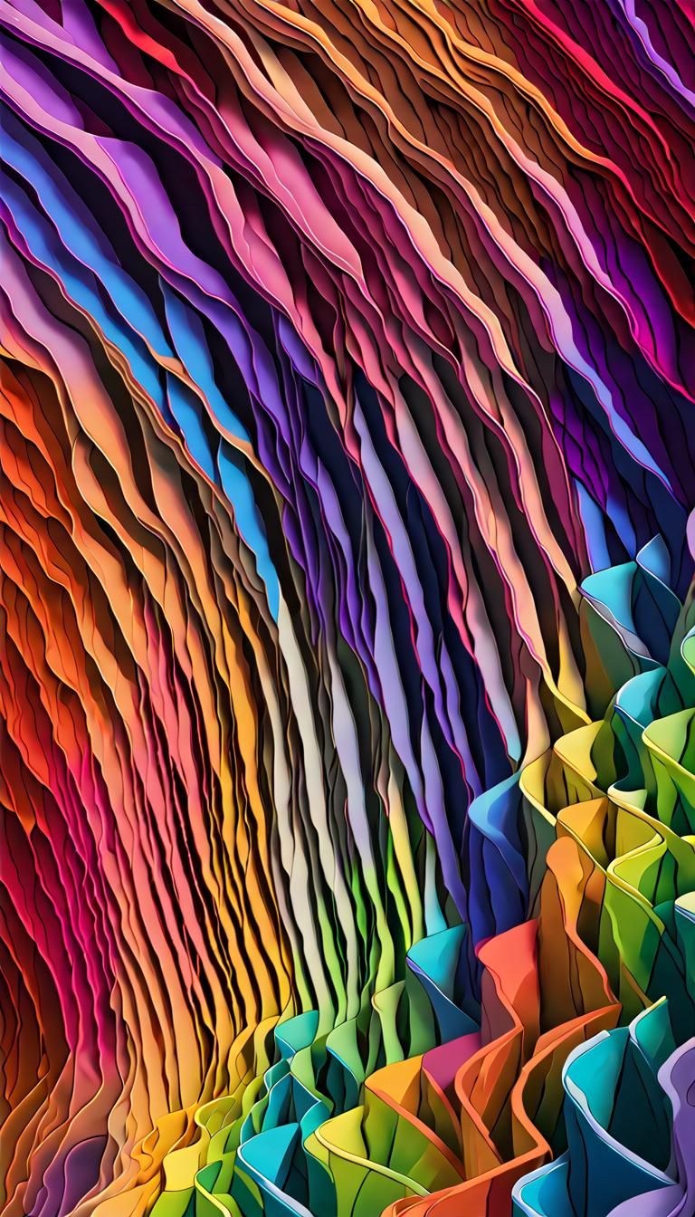 Rainbow Fireflies in Volumetric Light, Digital Illustration