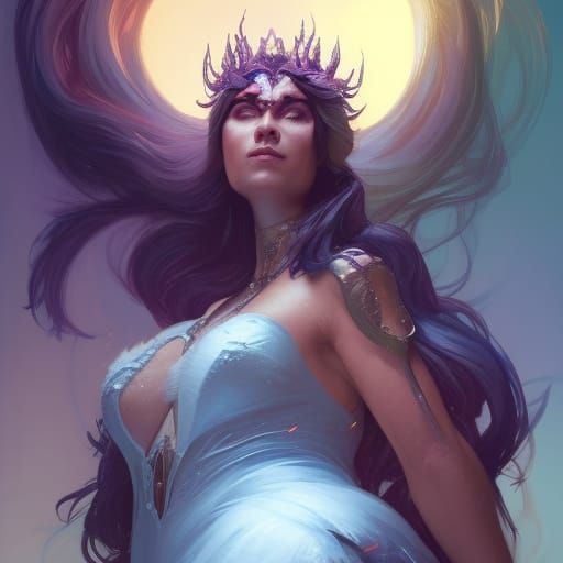 Wicked Troll Queen Portrait in Hyperdetailed Style