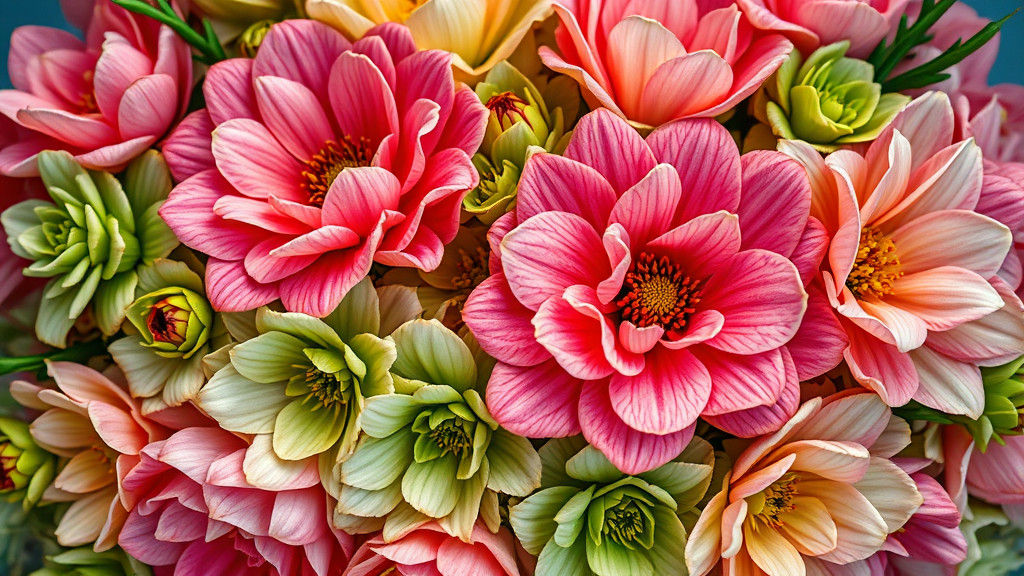 Hyperrealistic Flower Arrangement in Impasto Style