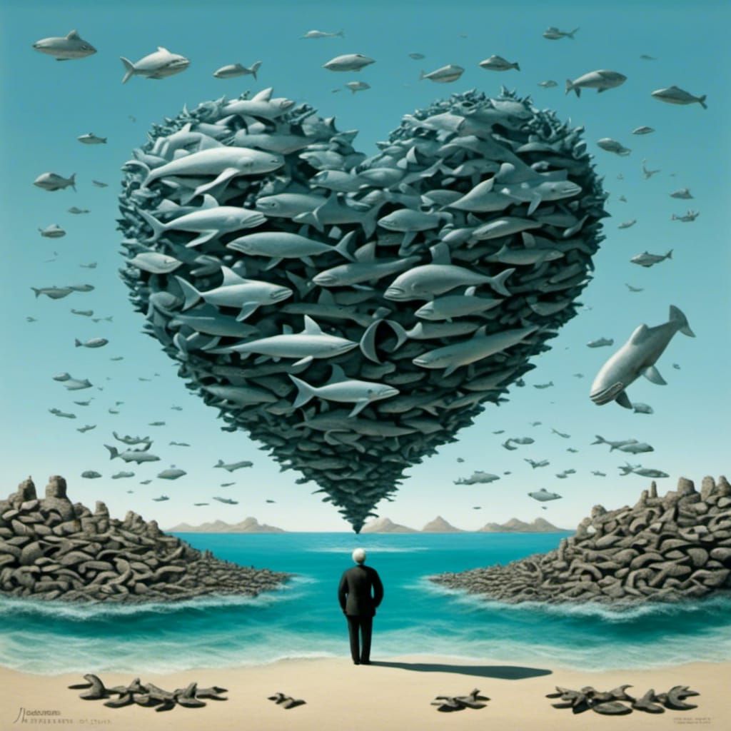 Heart of the Ocean on a Black Beach