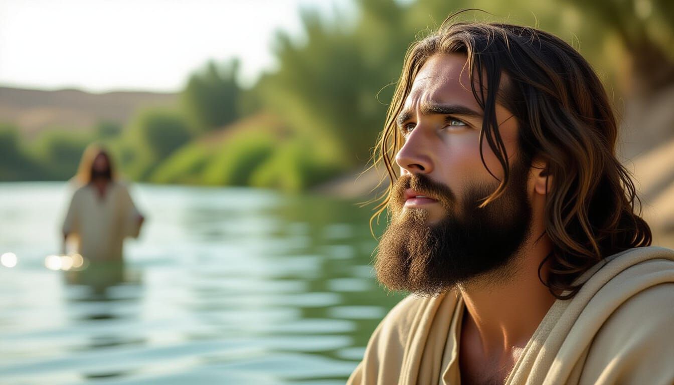 John the Baptist Awaits Jesus at Jordan River