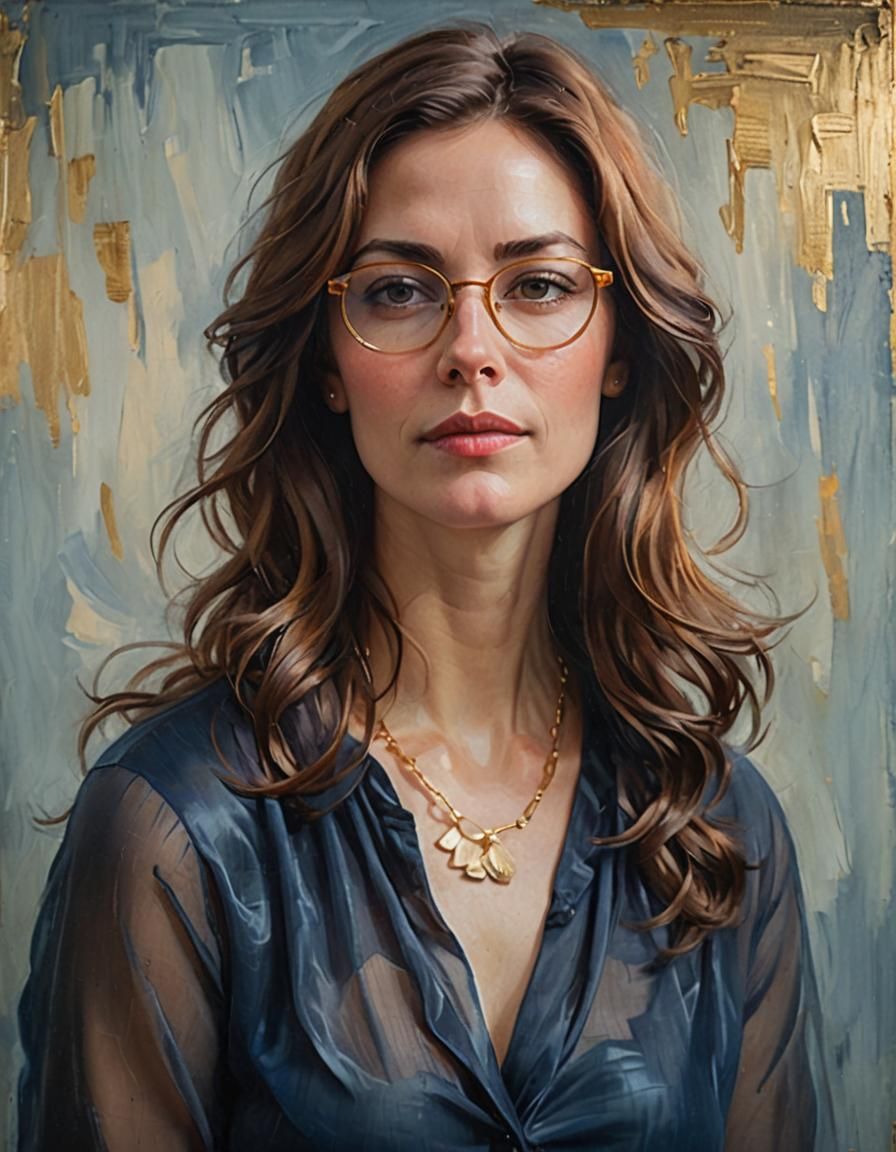 Woman's Portrait in Impressionist Oil Painting Style