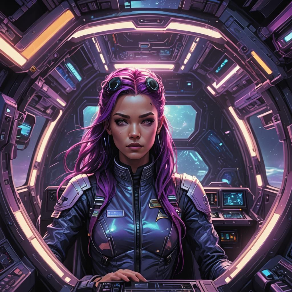 an original character inspired by a strong female space pilo...