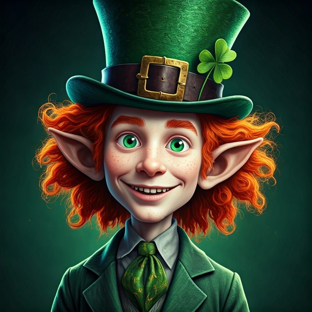 Leprechaun in a Burtonesque Nightmare Before Christmas Style