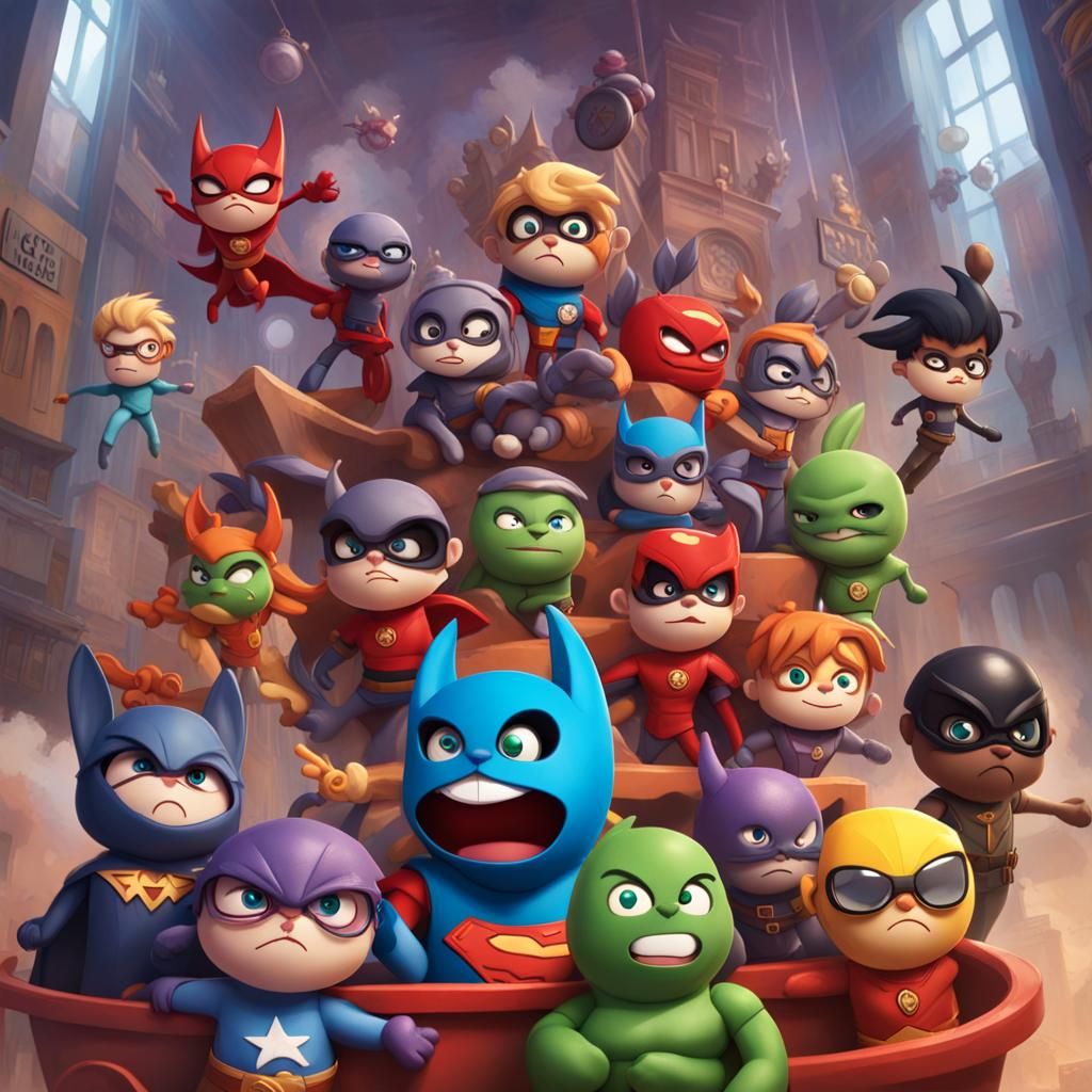 Pint-Sized Heroes Protect Toy City: Splash Art