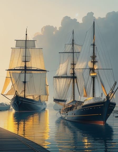 Sailboat in Golden Hour Haven