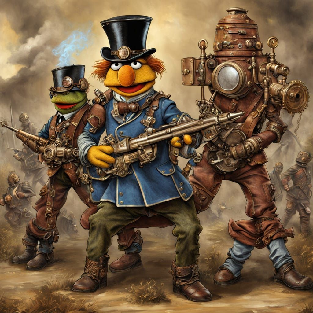 Steampunk Muppet War of Attrition
