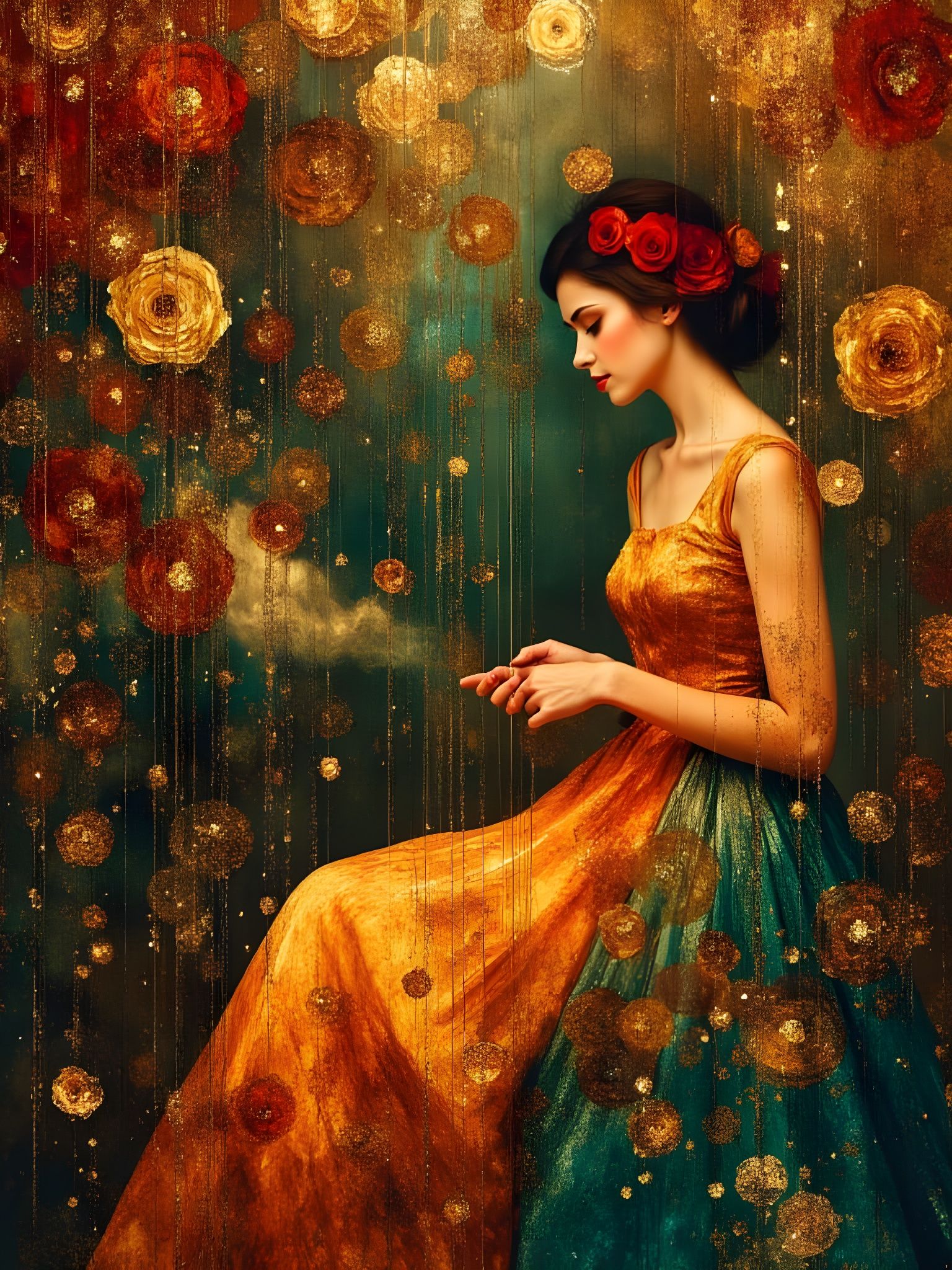 Cowboy Singer in Wild West Bar, Art Brut Style