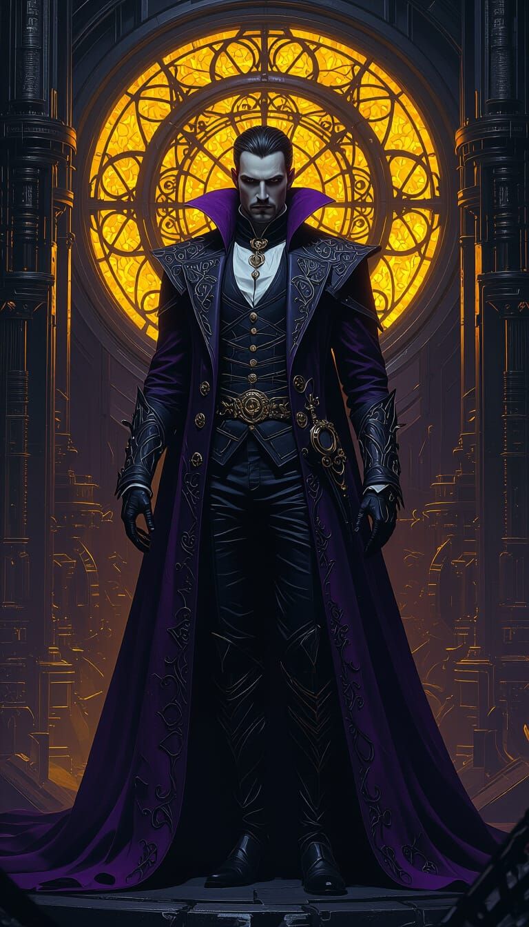 Futuristic Gothic Vampire Portrait in 8K