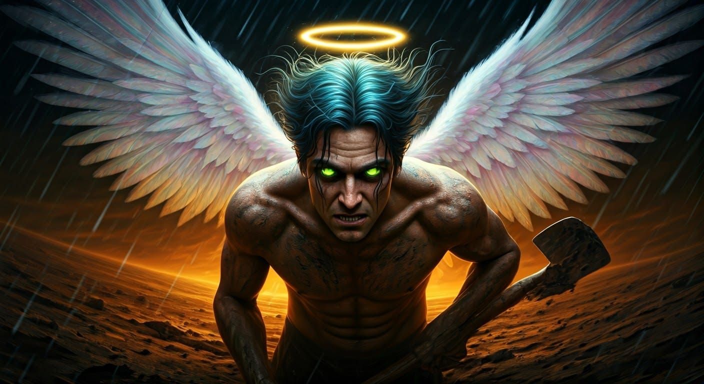 Mystic Angel of the Stormy Desert