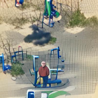 Man on Playground Generated by AI