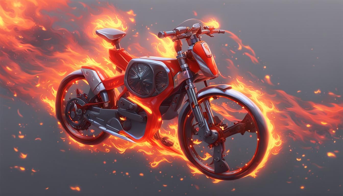 Fiery Super Bicycle with Anime Powers