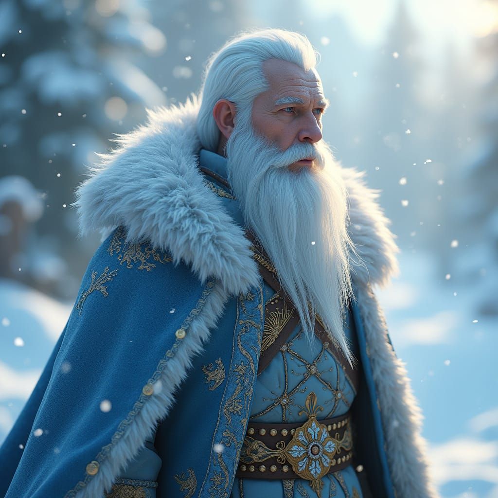 Winter's Majestic Patriarch in Icy Splendor