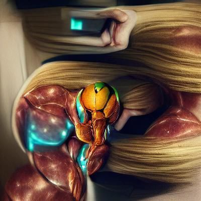 Samus Aran in Sci-Fi Environment