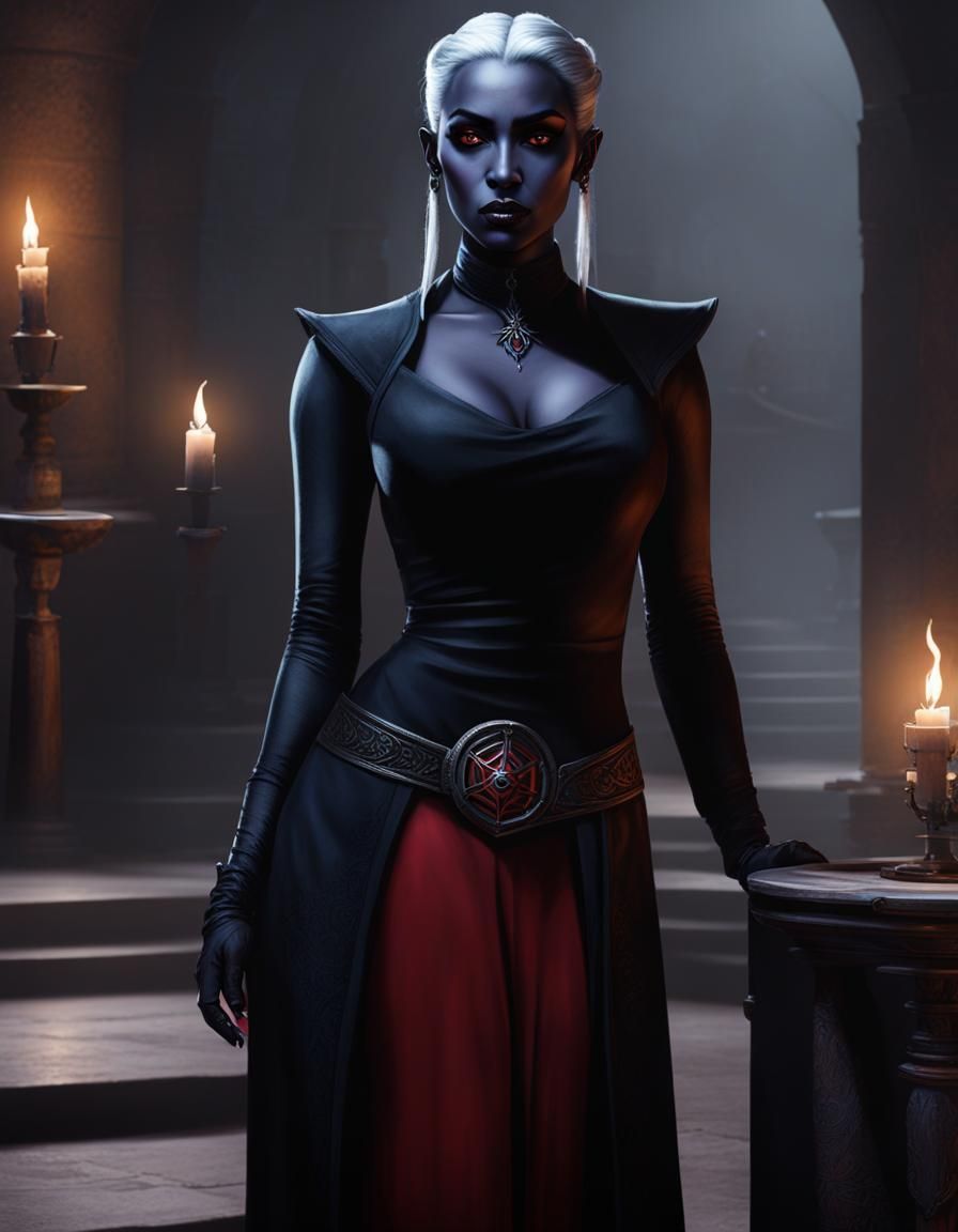 Drow Matriarch Portrait: Baldur's Gate 3 Cleric
