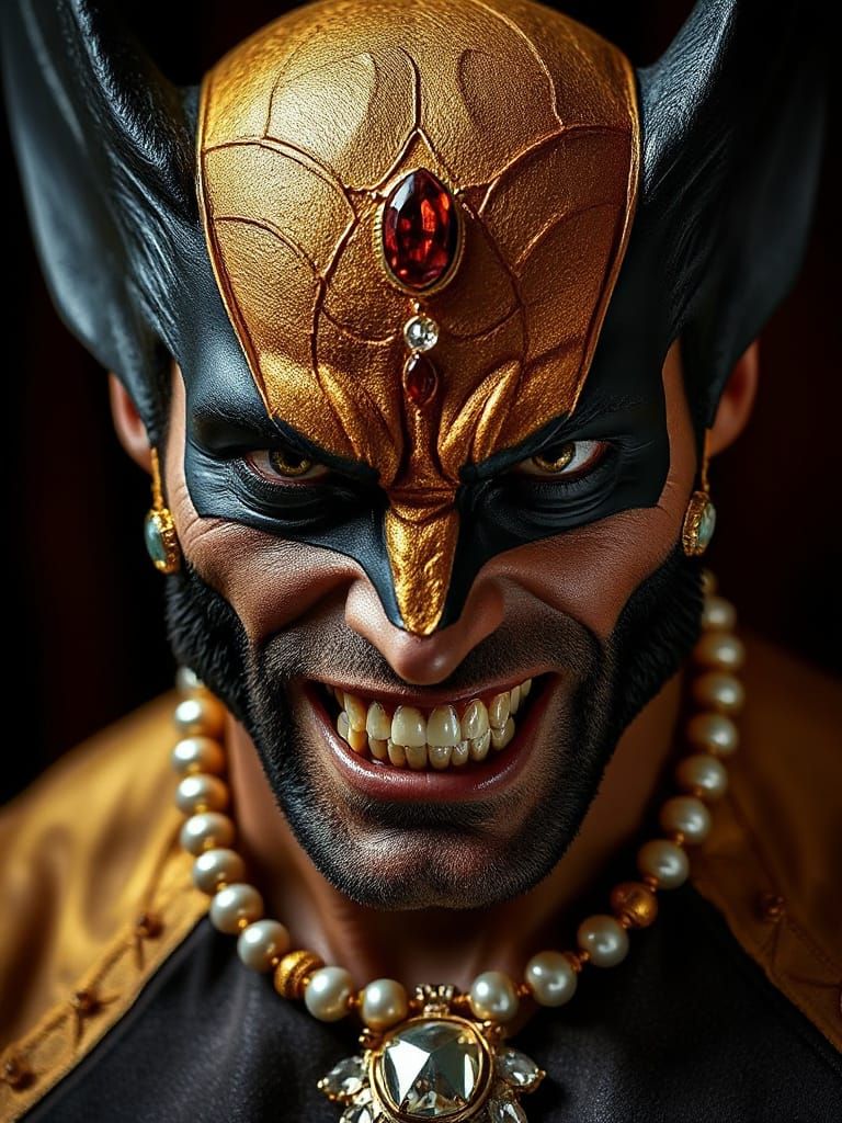 Wolverine Portrait of Diamonds, Gold, and Gems