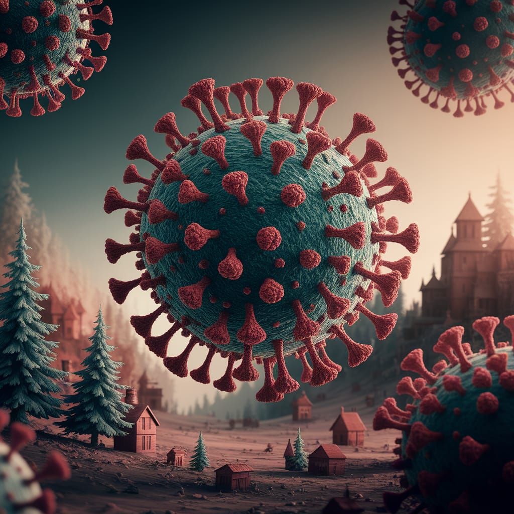 Detailed Virus Structure in Microscopic Film Still