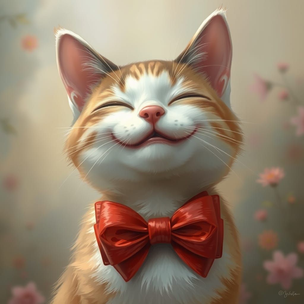 Ethereal Feline Joy in Whimsical Fantasy