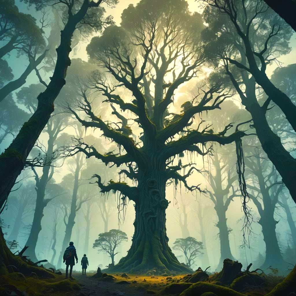 Light Pierces Shadowland: A Digital Matte Painting