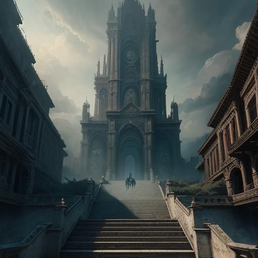 Epic Stairway to Heaven Digital Matte Painting