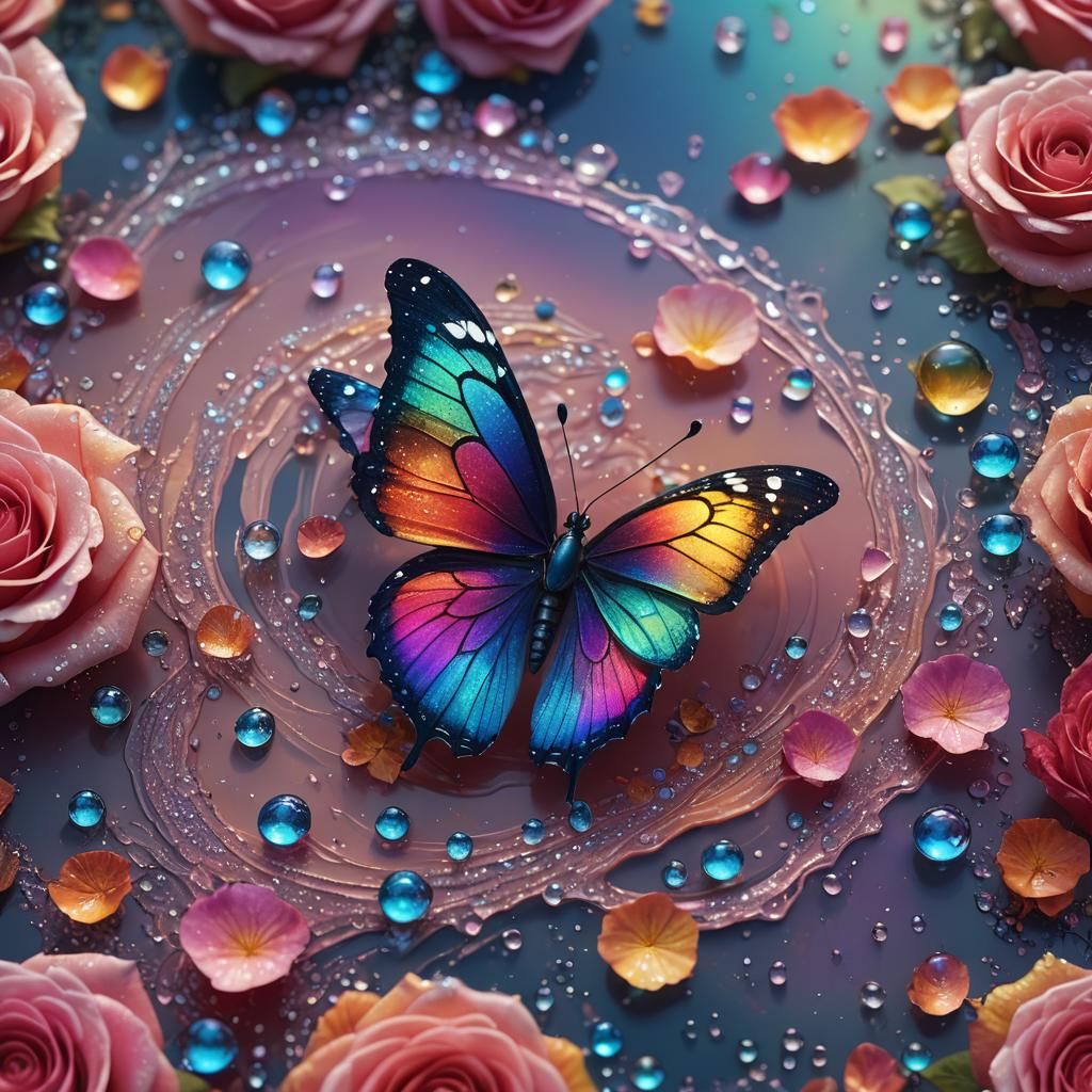 Beautiful rainbow butterfly 1