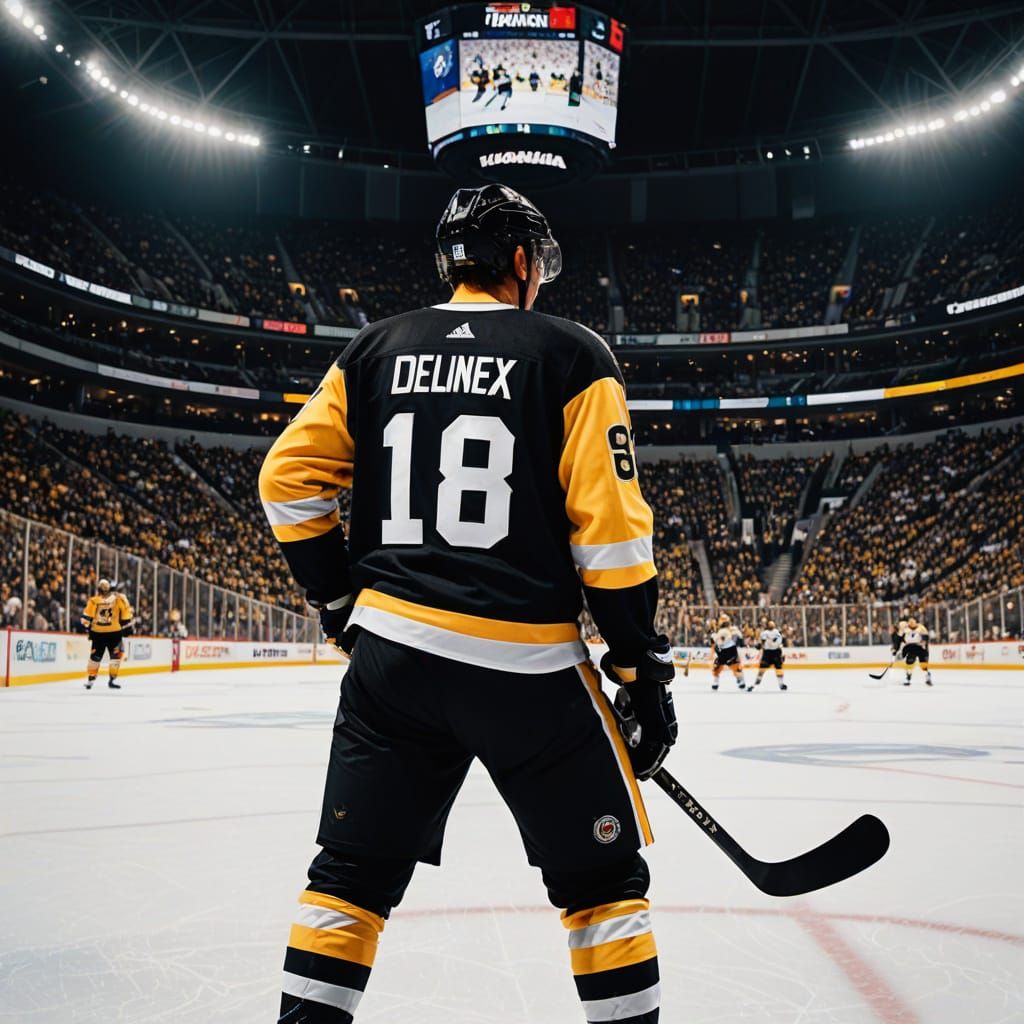 Hyper-Realistic Pittsburgh Penguins Star Mario Lemieux in Ac...