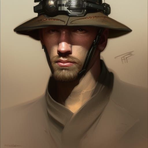 Steampunk Soldier Portrait with Dynamic Lighting