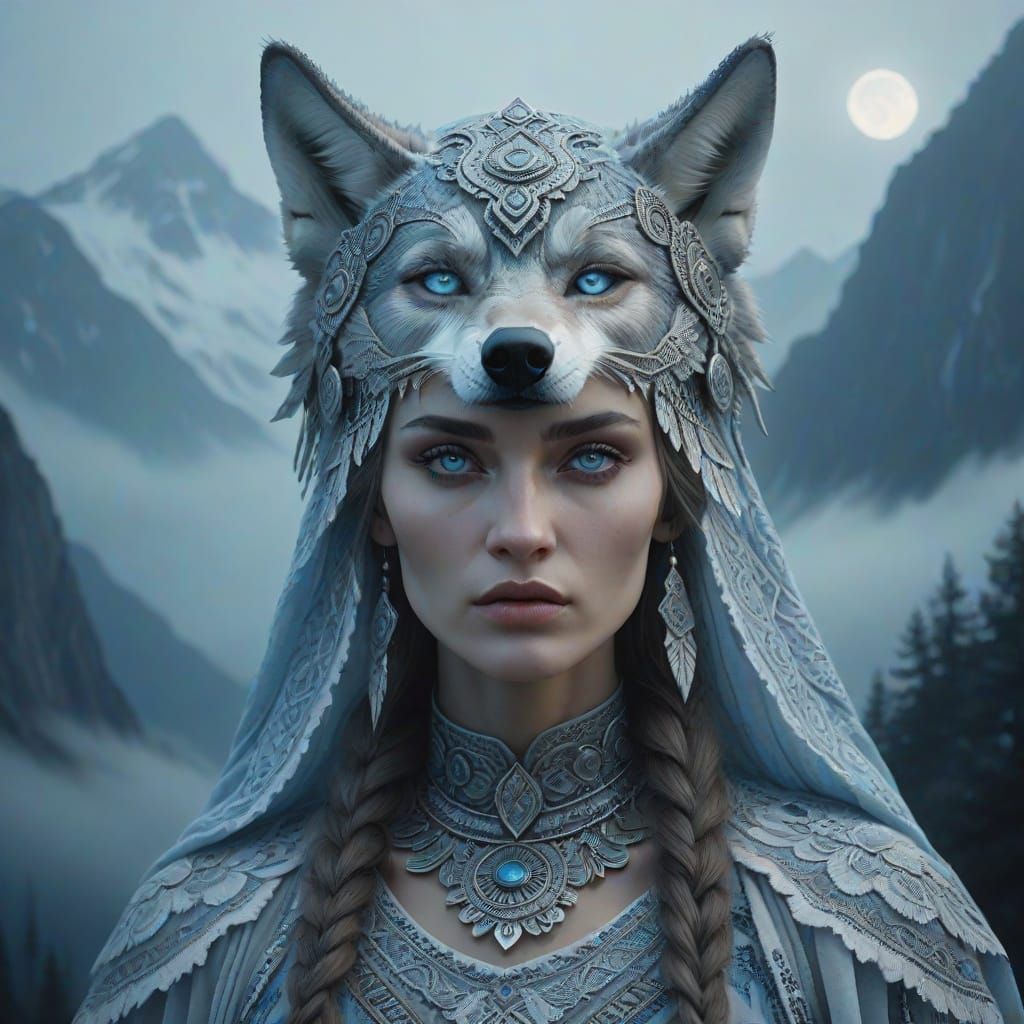 Ethereal Slavic Goddess of the Wolves
