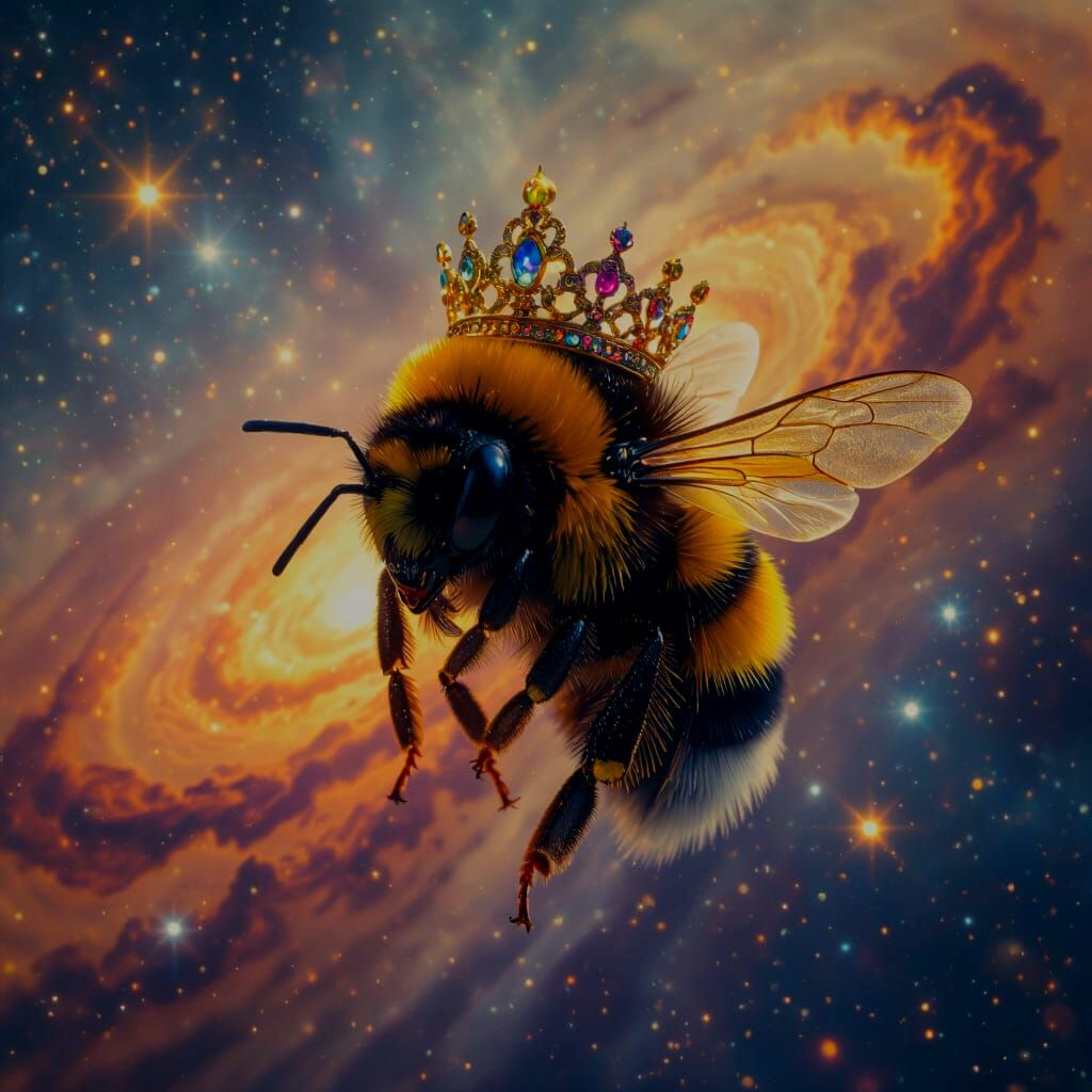 Bumblebee with Tiara in Galactic Scene