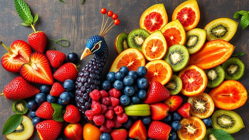 Impressive Fruit Peacock: A Visual Spectacle